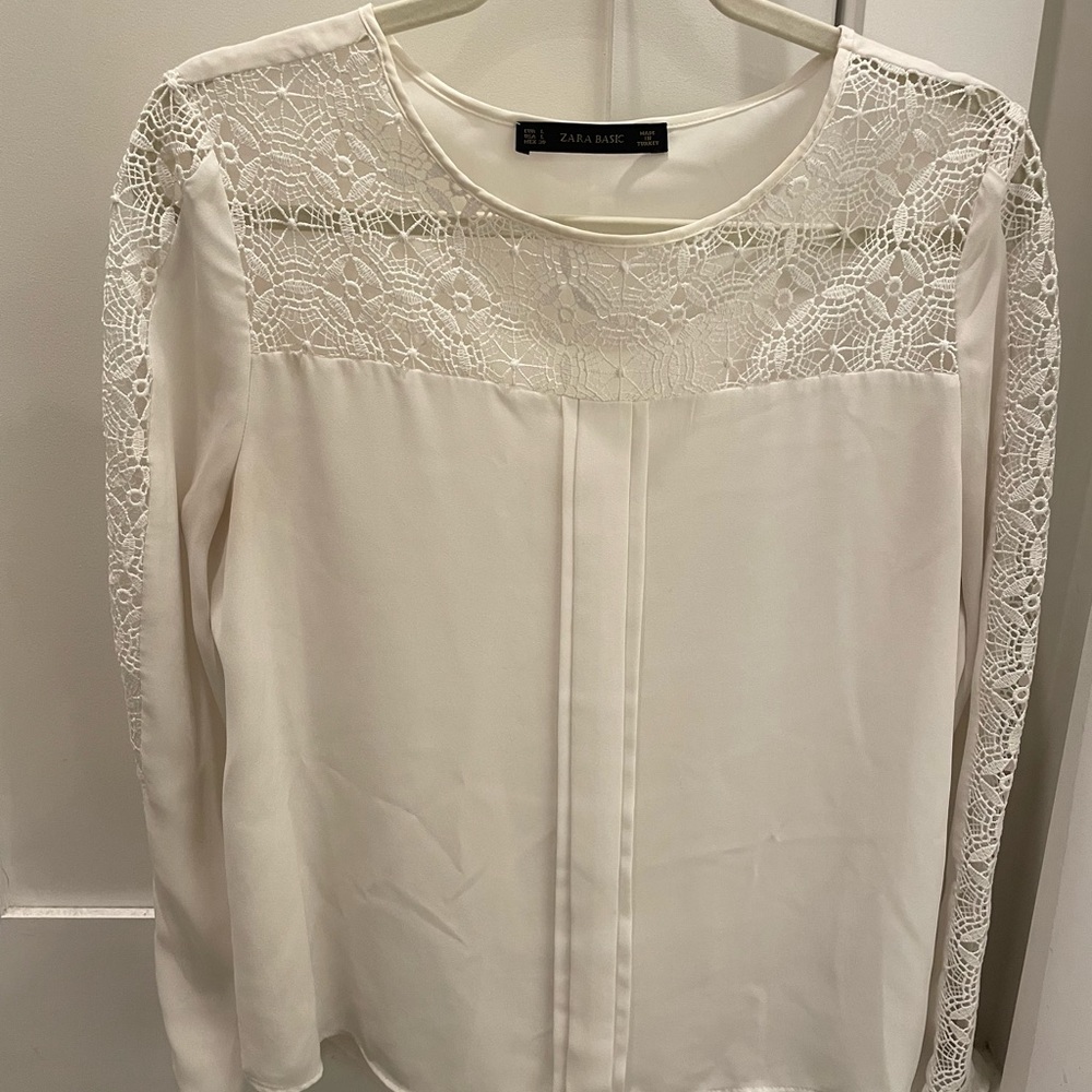 Zara Ivory Crochet Blouse